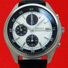 Seiko Chronograph 7T92-0CC0 SS Panda Dial Leather Strap Quartz Used