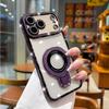 Applicable to iPhone18PROMAX mobile phone case electroplated rhinestone transparent Apple 17 magnetic suction bracket anti-drop protective cover