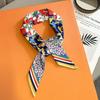 Korean Style  Summer Long Strip Scarf Women Hair Bandana Neck Tie Versatile Printed Ribbon Bow Decoration Artistic Accessory