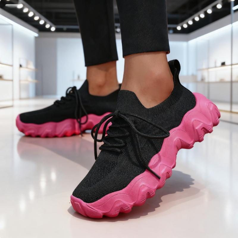 Tênis Casuais Femininos Ultraleves Respiráveis com Sola Macia Confortáveis para Corrida Moda Outdoor Academia Tênis de Treino para Tênis