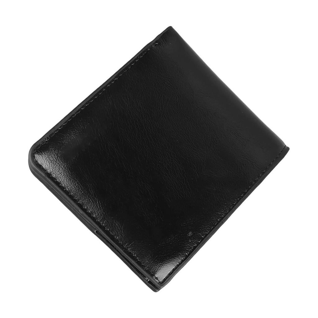 Herren Geldbörse PU Leder Reißverschluss Leichtgewicht Einfarbig Geldbörse Lässig Tragbar Aufbewahrung Münzfach Schwarz