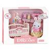 Dollhouse Miniature Furniture Set Rabbit Family Mini Toy House Set Play Game with Diverse Scenes Accessories Birthdays Gifts