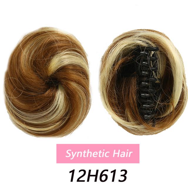 LUPU Synthetic Hair Bun Claw On Chignon Scrunchy Hairpieces PonyTail Chignon For Women Hair Extensions High Temperture Fiber