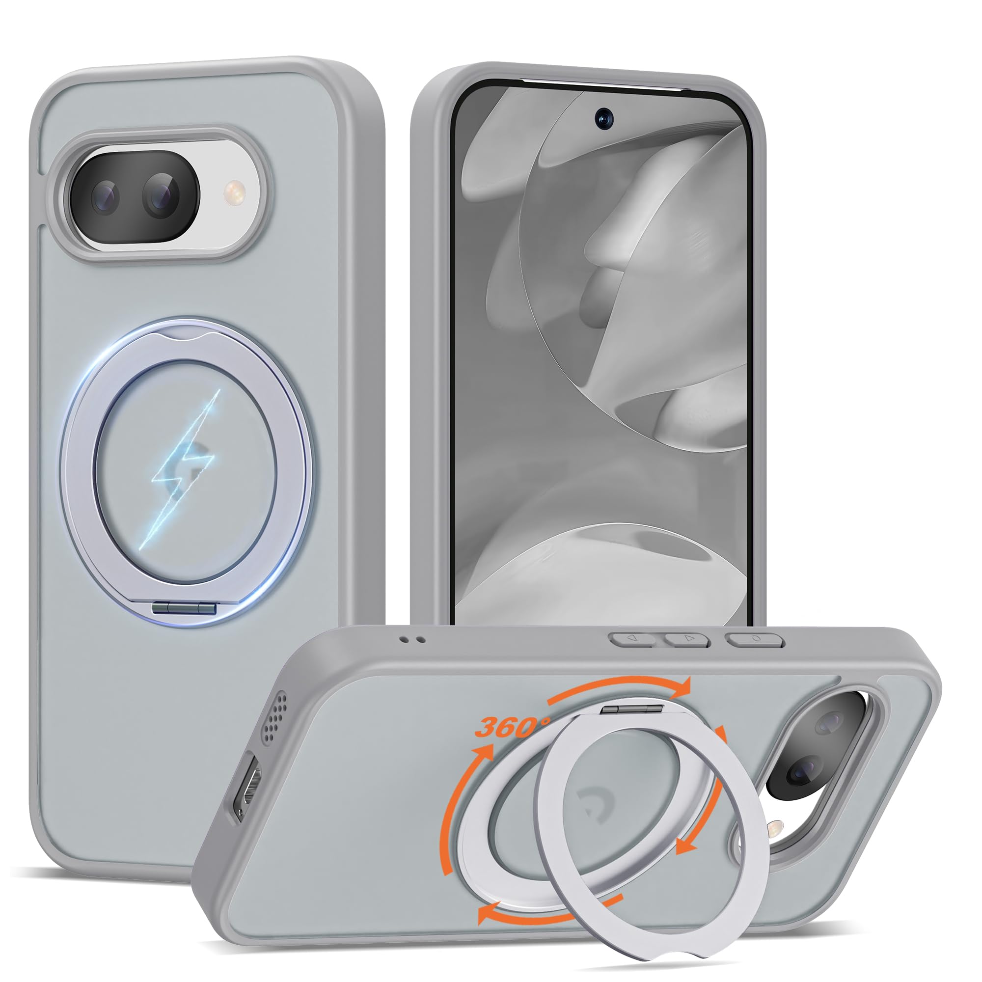 

360 Magnet Wireless Charging for Magsafe Case for Google 10A 9A Ring Stand Holder Matte Clear Cover for Google Pixel 10 9 Pro XL Google Pixel 10 Pro
