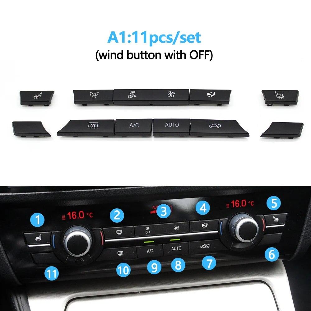 11/12/14pcs Dashboard Air Conditioner AC Button Heater Switch Cover For BMW 5 6 7 Series X5 X6 F10 F18 F06 F12 F01 F02 F15 F16