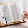 Wood Textbook Book Stand 6 Angles Adjustable Book Holder with Metal Page Clips for Music Scores Cook Recipe Tablet
