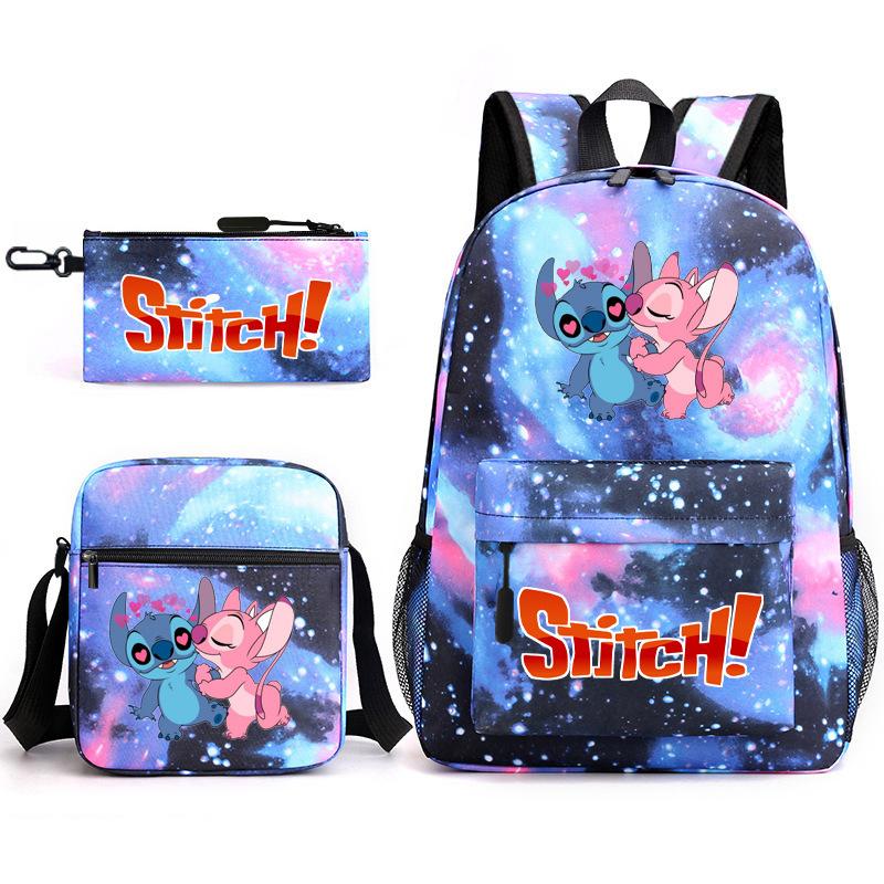 School Season Student Backpack Heat Transfer Backpack Satchel Pencil Bag Three-Piece Set