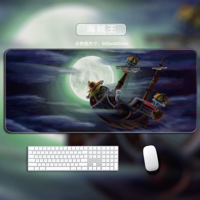 One Piece Leather Mouse Pad Oversized Small Office Gaming Keyboard Pad Desk Pad Bristle Bracelet Monkey D. Luffy Roronoa Zoro Decorative Desk Mat