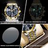 Luxury Men Watch Top Original Waterproof Luminous Chronograph Man Wristwatch Stainless Steel Quartz Business Men Watches