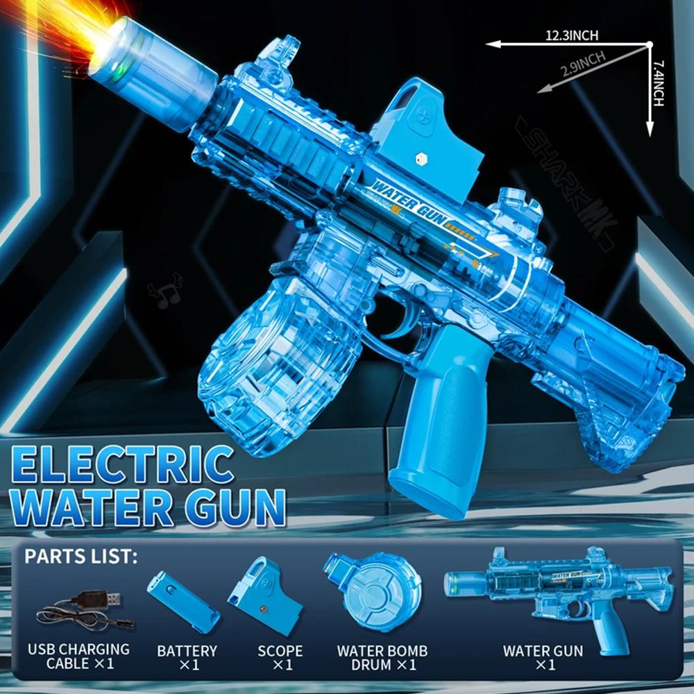 M416Led Simulation Fire Electric Water Guns for Children Large Capacity Automatic Continuous Water Gun boySummer OutdoorToys