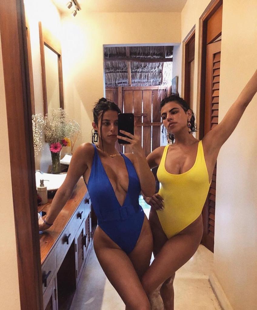 Damen Badeanzug One Piece Tiefer V-Ausschnitt Hoher Bund Monokini Badesachen mit Gürtelschnalle