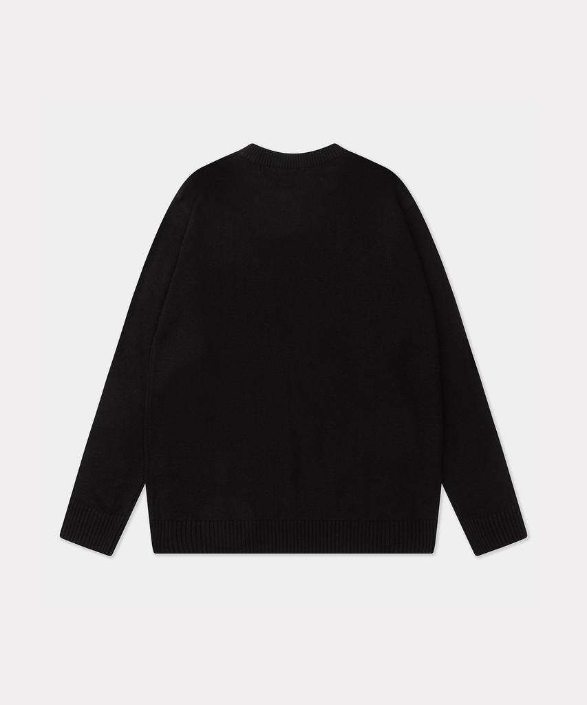 ZNOTHER Houndstooth Cross-Stitch Knit Black