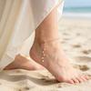 Imitation Pearl Beaded Tassel Anklet Women's 18K Gold Color Stainless Steel Chain Foot Jewelry Summer Accessories Gift
