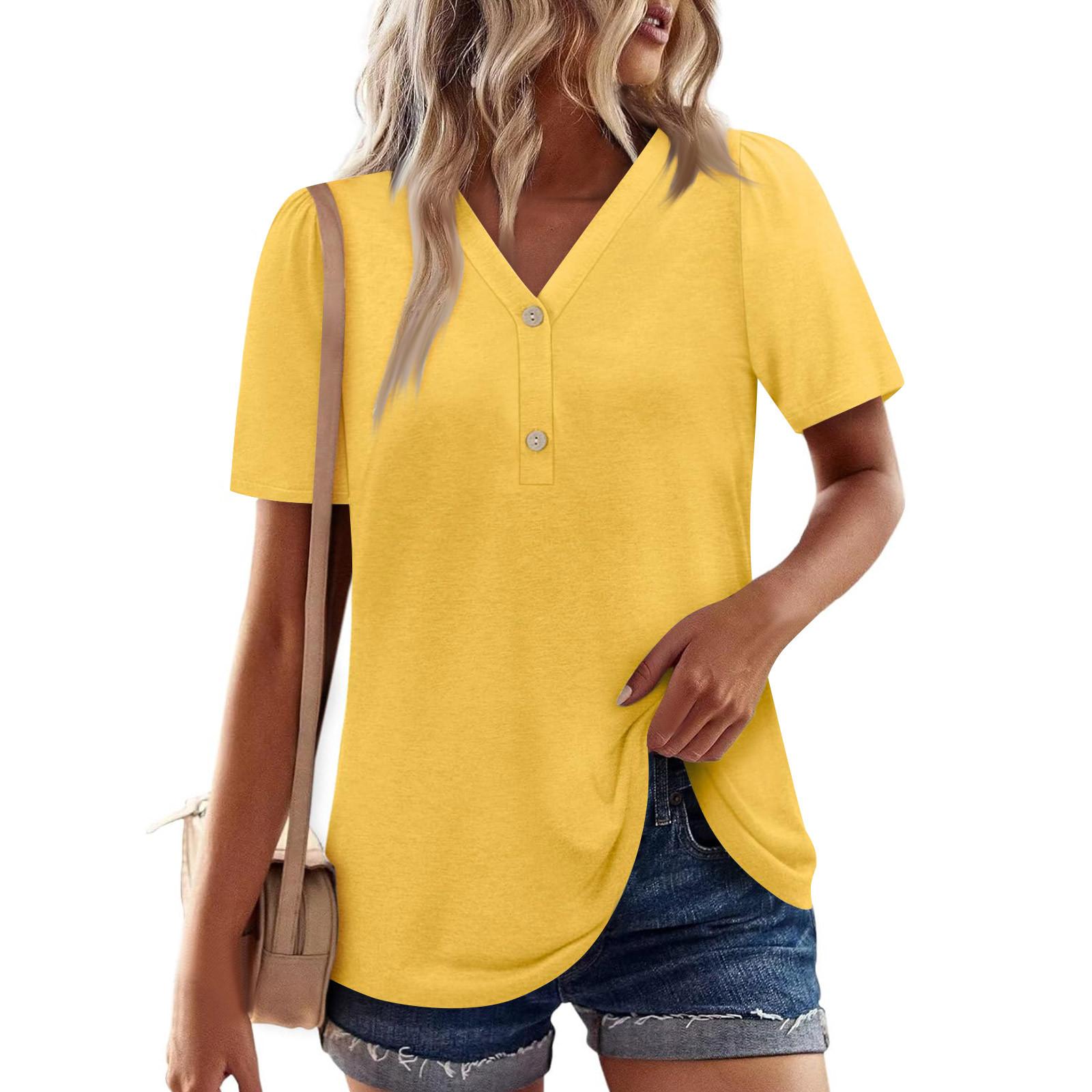 

Женские летние топы, повседневные, с оборками, коротким рукавом, круглым вырезом, свободные, плиссированные футболки S