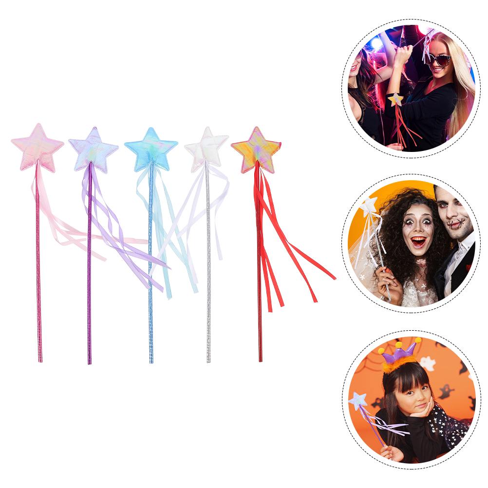 

5 Pcs Pentagram Fairy Wand Children s Toys Party Decors Star Cosplay Favor Ab Cloth Girl 36.00X8.50X2.00CM