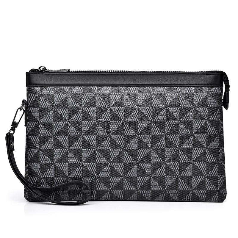 

TS JYL laptop bag,Cross-Border Horizontal Business Underarm Bag Plaid Clutch Korean Fashion OneSize чорний
