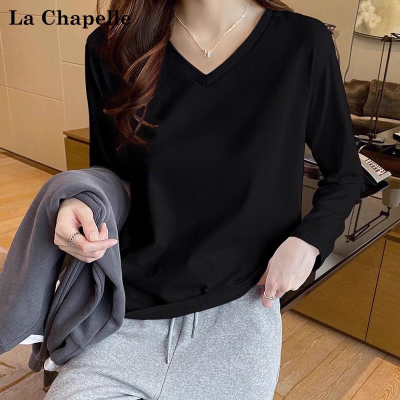 La Chapelle Women's V-Neck Long Sleeve Base Layer Tee