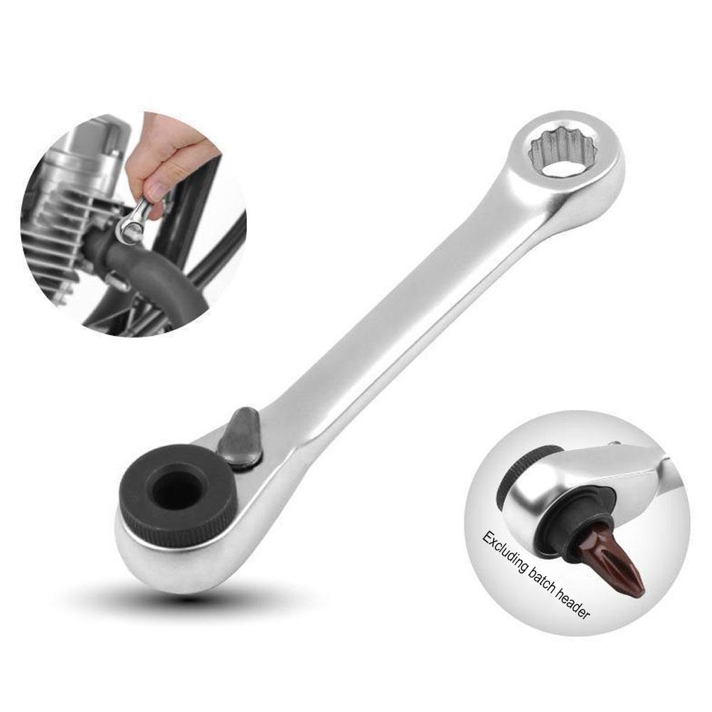 Mini Treble 1/4 Ratchet Wrench Double Ended Quick Socket Ratchet Wrench Screwdriver Hex Torque Wrenches Set Spanner