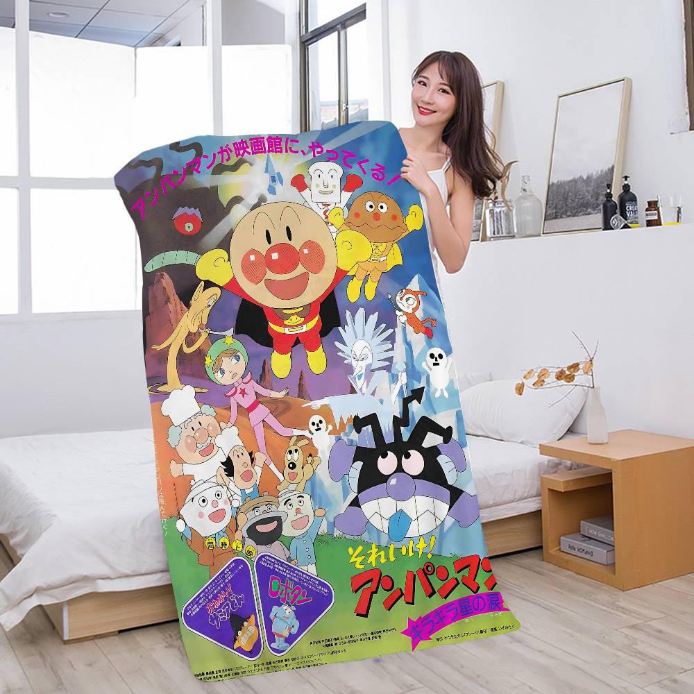 Anime A-Anpanmans Microfiber Printed Beach Towel Mountain Climbing Yoga Beach Swimming Running Absorbent Soft Towel