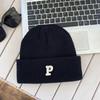 Cute bear wool hat women's winter plush warm fluffy autumn and winter big head circumference knitted hat
