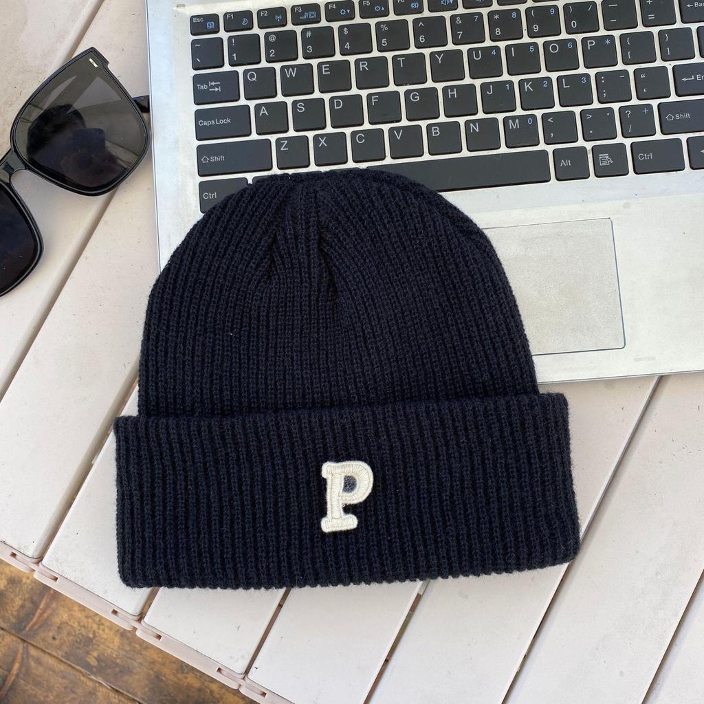 Cute bear wool hat women's winter plush warm fluffy autumn and winter big head circumference knitted hat