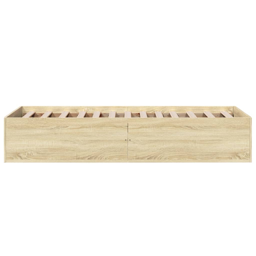 Bed Frame without Mattress Sonoma Oak 75 x 190 cm Wood Based Panel