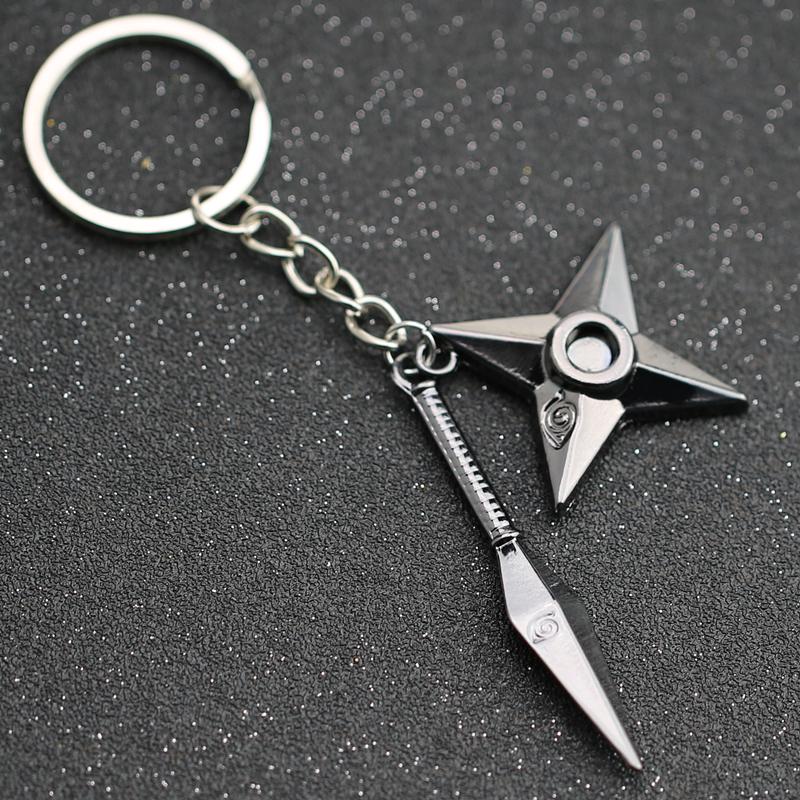 Anime Kunai Shuriken Konoha Keychain Keyring Women Jewelry Backpack Accessories