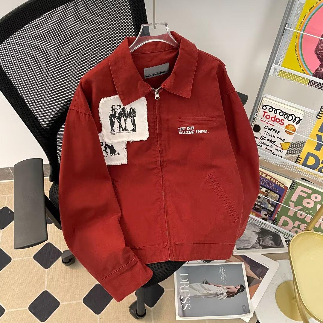 Spring and Autumn Jacket Men s ins Tide Brand Hong Kong Style Japanese Harajuku Trend Loose Jacket M