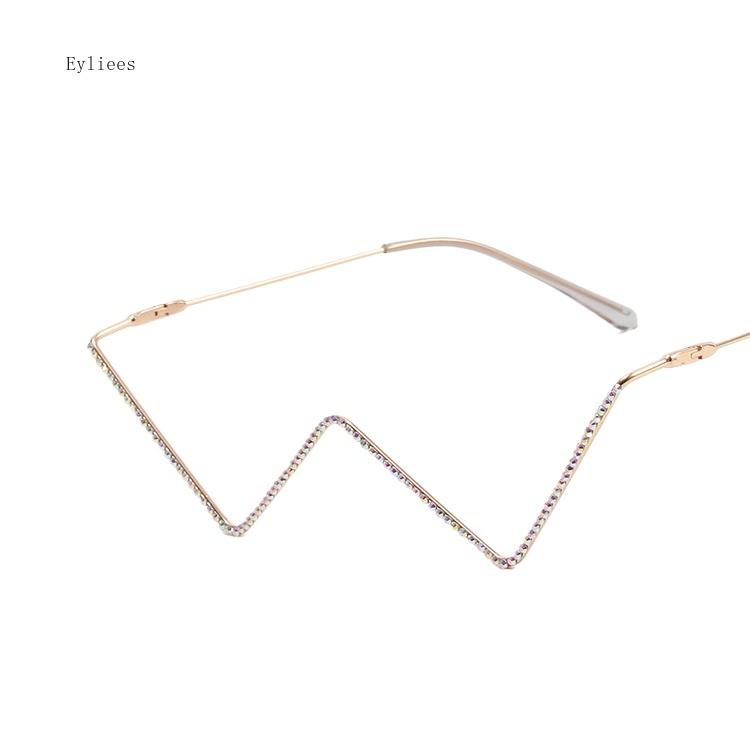 New in Fashion Crystal Sunglasses Frames For Women Small Diamond Eyeglasses Line Alloy Frame Eyewear Punk Half Frame Glasses