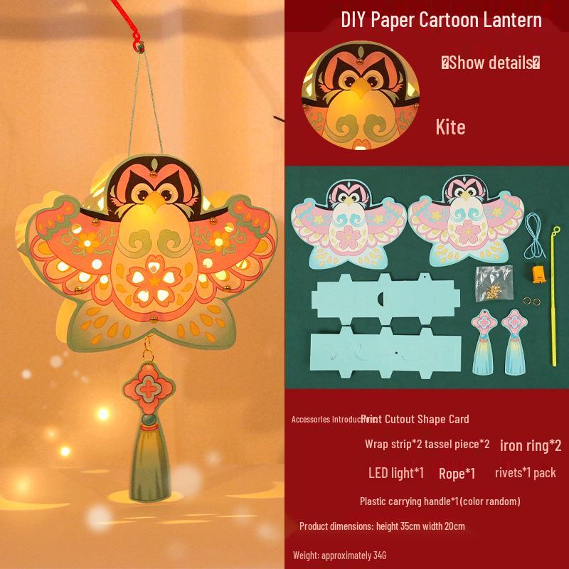 Children's DIY Luminous Rabbit & Flower Lantern Kit for Mid-Autumn Festival
