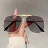 Vintage Pilot Schwarze Sonnenbrille Frauen 2025 Neue Mode Luxus Marke Decor Shades Übergröße Trendy Metall Strand Sonnenbrille