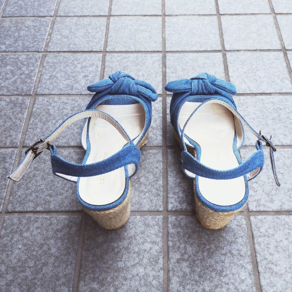 earth musicecology ribbon wedge sandals open toe