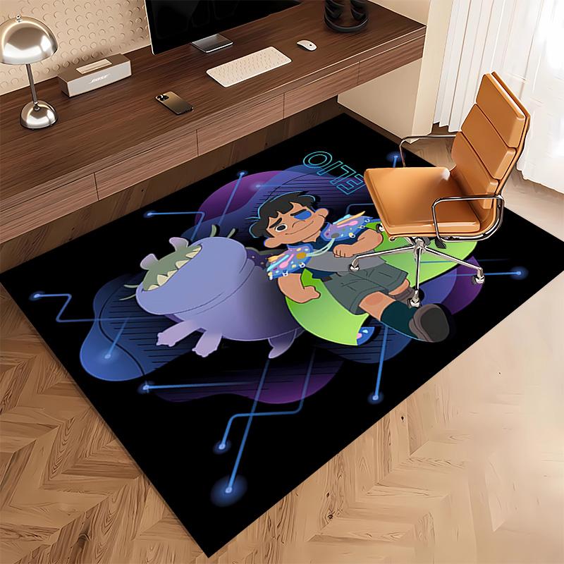 1pc Elio Ooooo & Glordon1 Print Area Rug - Soft, Washable Non-Slip Indoor Mat, Living Room, Home Office Decorative Rug,Office Decorative