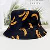 Ladies Spring and Summer Outdoor Sun Hat Banana Pineapple Print Pot Hat Digital Print Bucket Hat Travel Hat