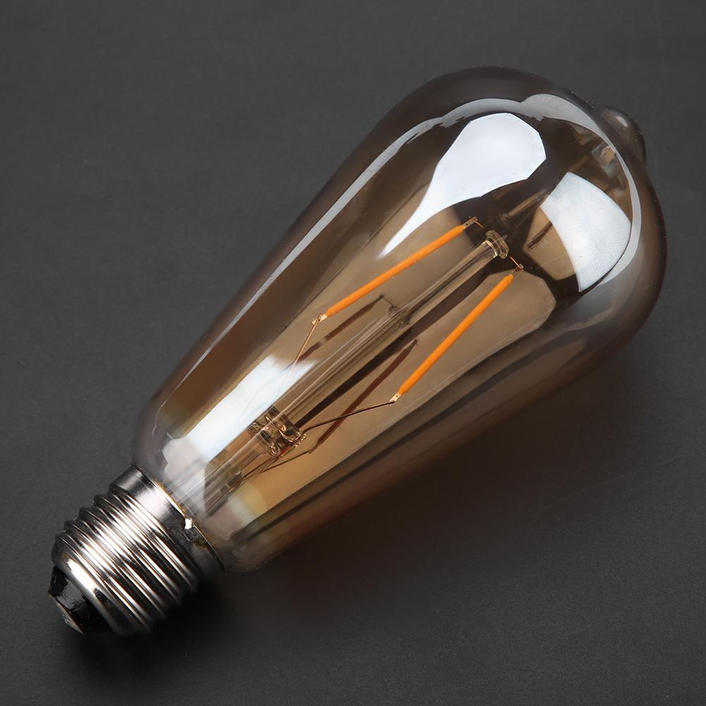 E27 Brown Glass Retro LED Light Lamp Bulb Lighting Decoration for Coffeehouse 2W
