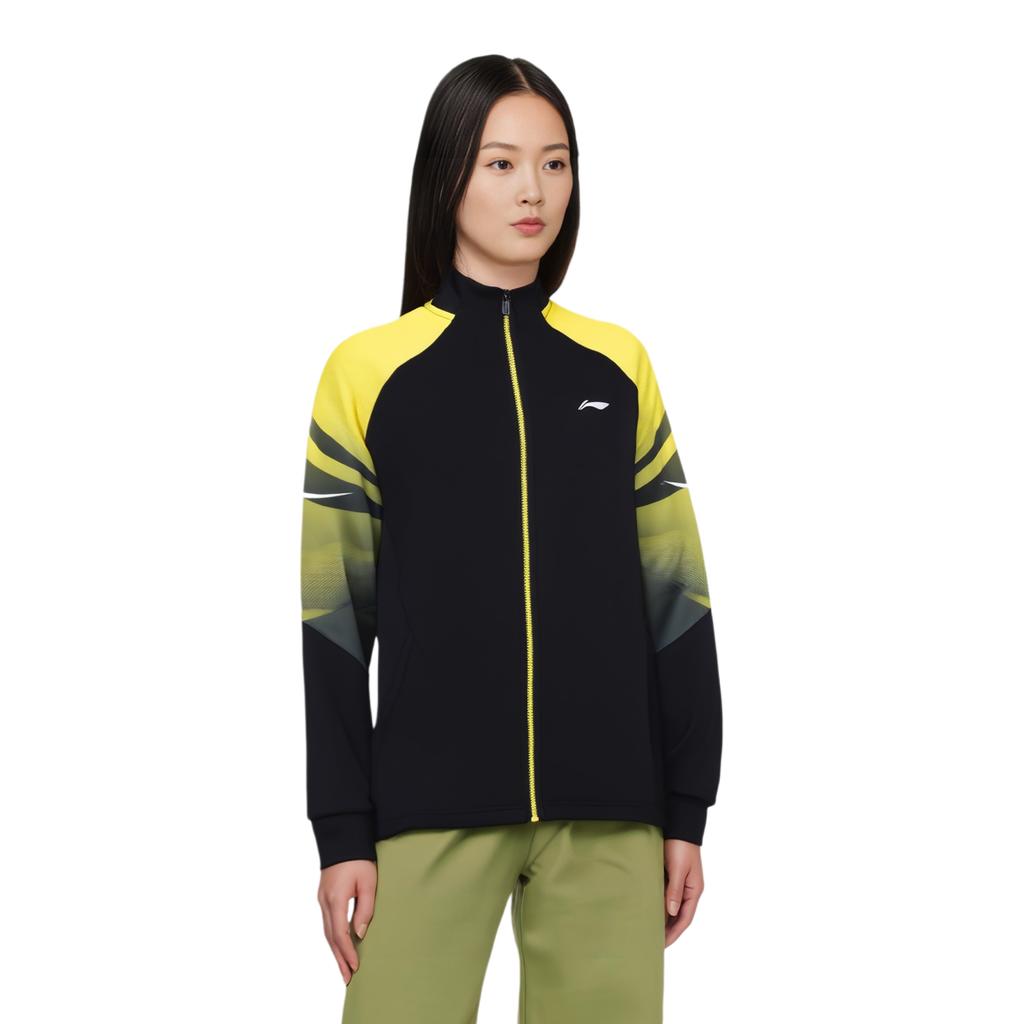 Li Ning Color Block Stand Collar Long Sleeve Sweatshirt Unisex Sweatshirt Black AWDT647-1
