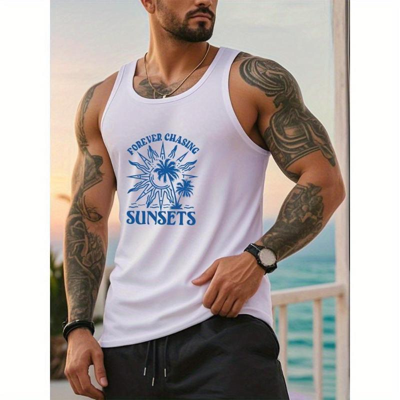 

Пляжные дни, Свободный крой и Универсальный, Мужская майка XXL белый