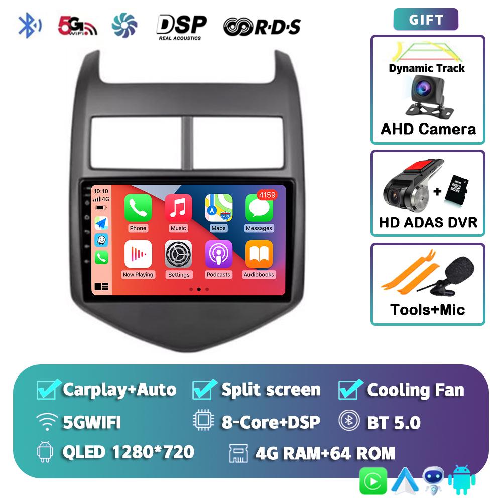 Android 14 Carplay Auto WIFI+4G Car Radio For Chevrolet Aveo 2 Sonic T300 2011-2015 Multimedia GPS Player Stereo 2din Head Unit