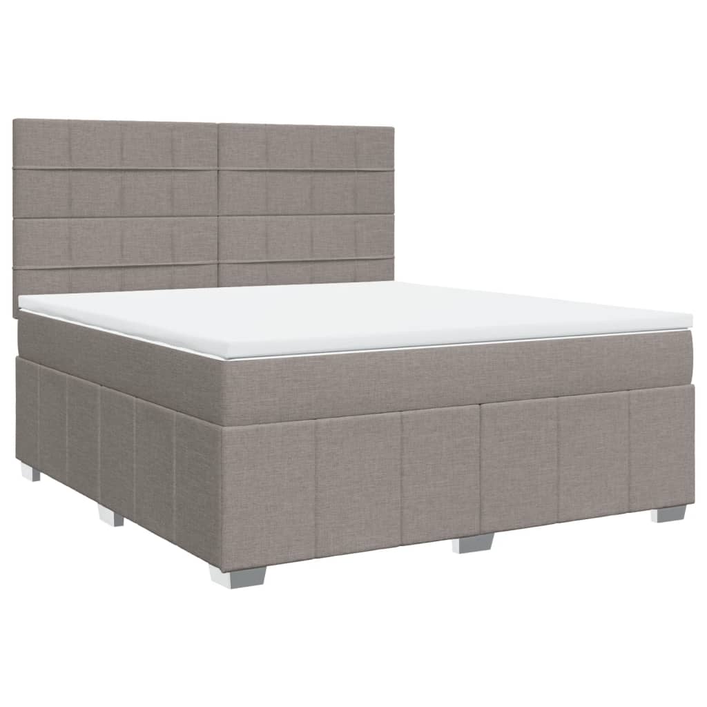 Vidaxl Kontinentalbett Mit Matratze, Taupe, Stoff, 180X200 Cm