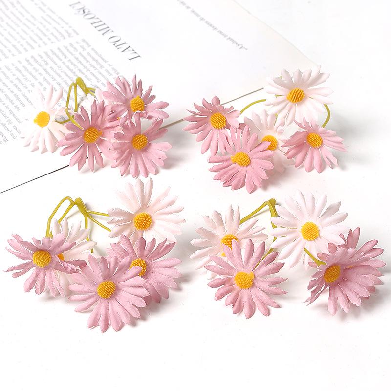 Daisy Silk Flower Bouquet for DIY Headdress, Wreath, Gift Box, or Home Decor