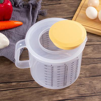 1Pc 2.5L Grande Capacidade Copo Medidor de Cozimento Balança Tigela de Mistura de Cozinha com Tampa Copo de Mistura de Plástico Transparente para Ferramentas Domésticas