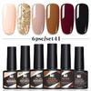 6-Color Nail Polish Glue Set, Popular Color Nail Glue, Phototherapy Nail Polish Glue Can Be Matched Arbitrarily.