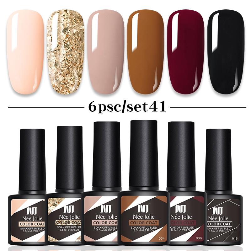 6-Color Nail Polish Glue Set, Popular Color Nail Glue, Phototherapy Nail Polish Glue Can Be Matched Arbitrarily.