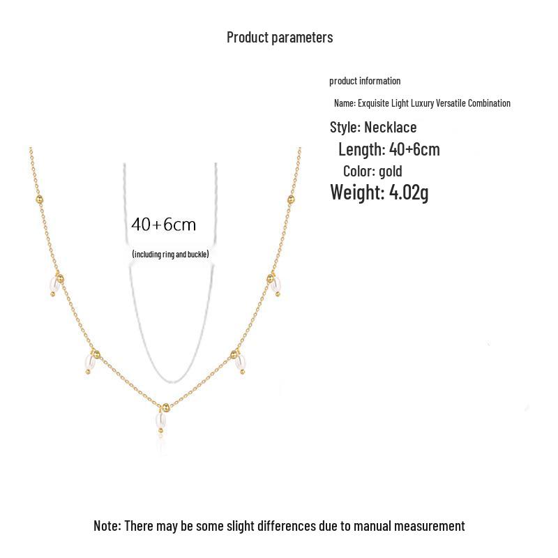 Elegant Freshwater Pearl Necklace, Non-Fading Titanium Steel, Sweet & Sophisticated Women's Clavicle Chain.