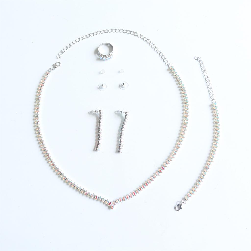 Fashion Rhombus Accessories Ethnic Style Neck Set Women'S Simple Rhinestone Necklace