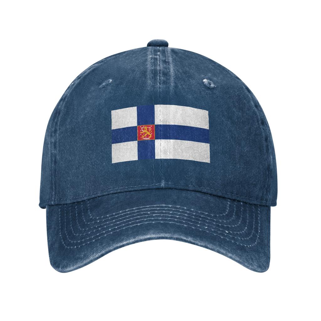 2025 State Flag of Finland Adult Retro Denim Washed Baseball Caps For Women  Cowboy Sunscreen Hat Hip Hop Peaked Cap