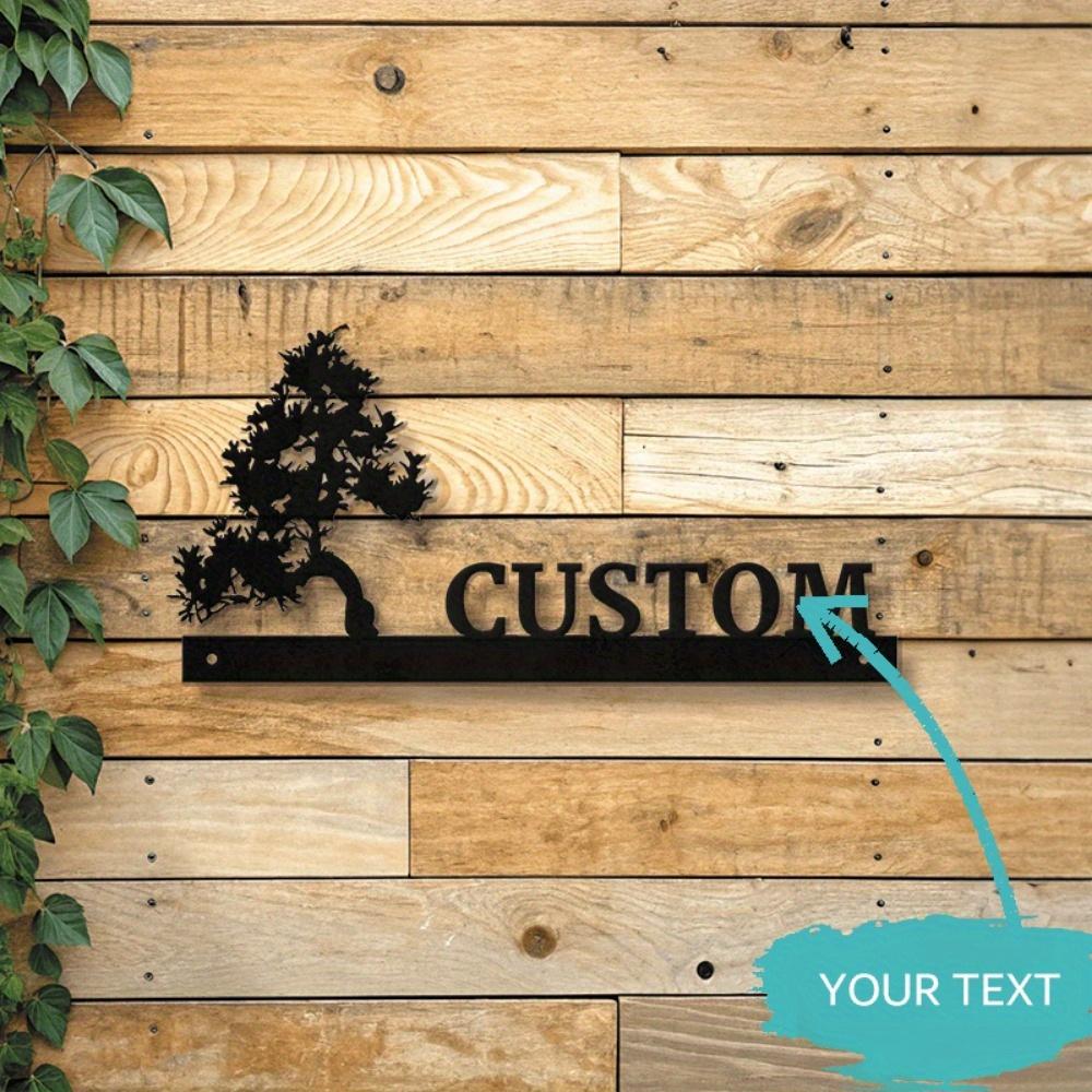 Exquisite Handmade Bonsai Metal House Number Plate, Custom Home Decor Garden Sign