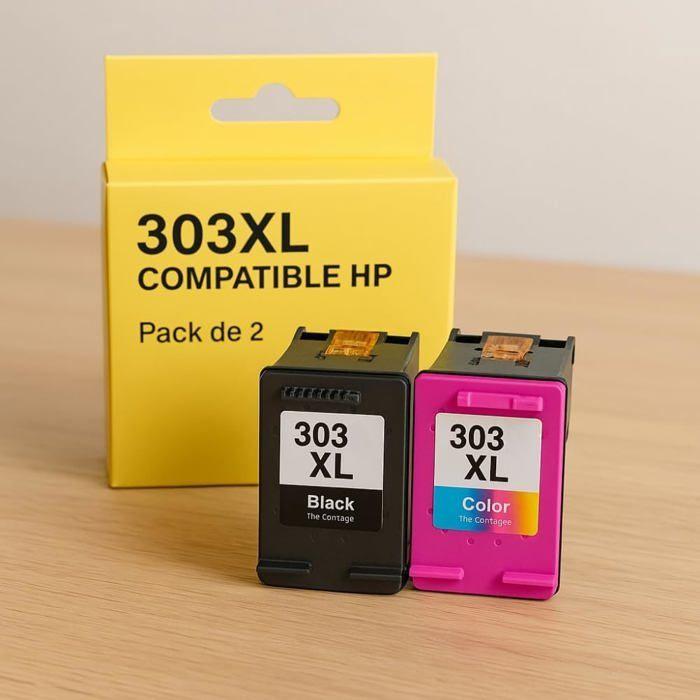 Pack of 2 Compatible Cartridges - SHOP-STORY - HP 303XL - High Capacity - Multi-color - Sharp Prints