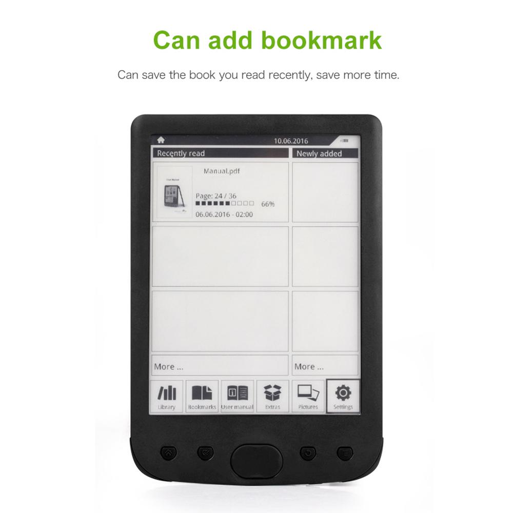 Buy 6 Inch e-Book Reader 800*600 Resolution E-Ink Screen Glare-free ...