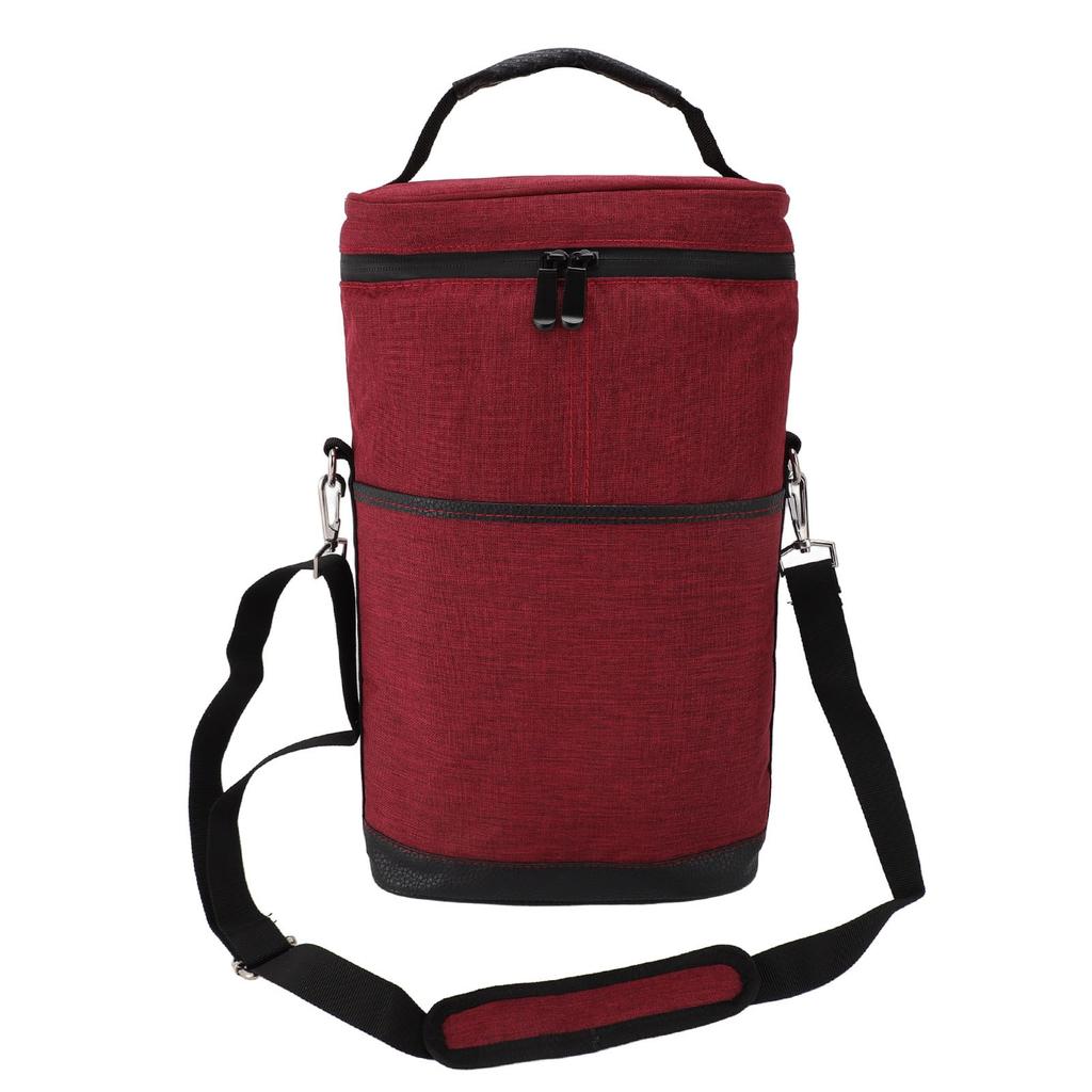 2 Bottle Wine Cooler Bag Leakproof Insulated Padded Wine Carrier Portable Wine Case with Handle